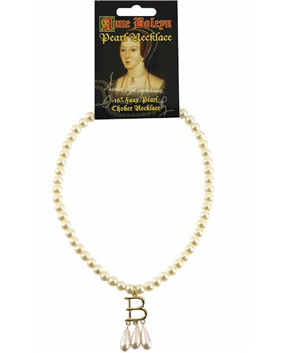 Anne Boleyn Faux Pearl Choker Necklace 40cm