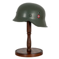 Mini M42 German Stahlhelm World War II (Steel Helmet) with wooden stand WW2